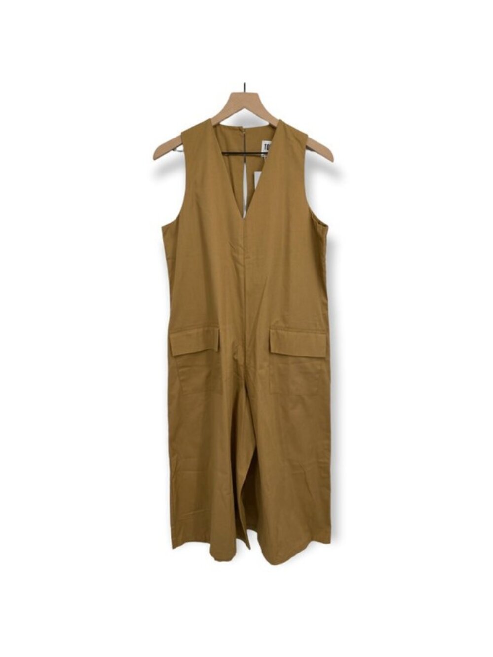 Toit Volant Cropped Jumsuit Sz XS Sleeveless V-Neck Keyhole Back Made In USA NWT